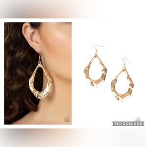 Paparazzi Industrial Imperfection Gold Earrings
